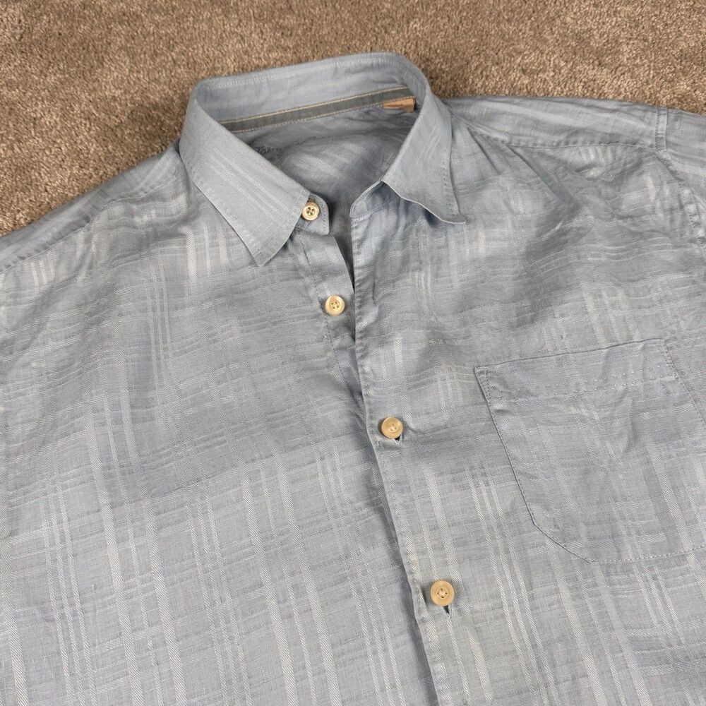 Tommy Bahama Light Blue Summer Lightweight 100% Linen Button-Down Shirt Large
